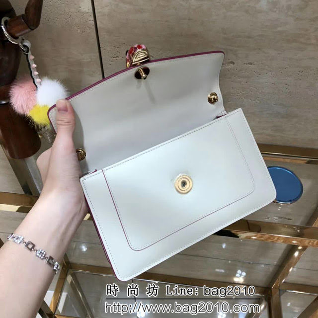 BVLGARI寶格麗 原單品質 最新款蛇頭扣環 奶白色 時尚手提肩背包 39174 FYD1299